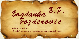 Bogdanka Pozderović vizit kartica